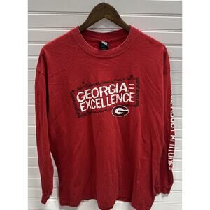 STARTER UGA Georgia Bulldogs T Shirt Mens Large Red Long Sleeve Sleeve